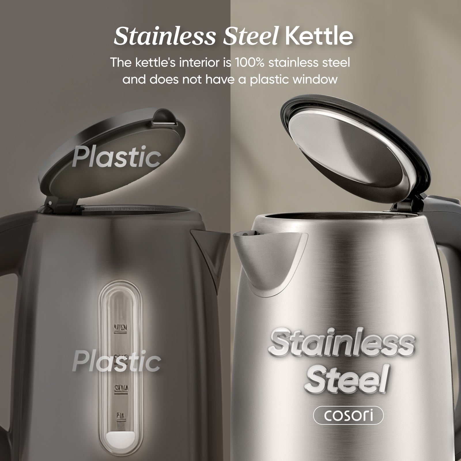 Cosori 1.7L Stainless Steel Electric Kettle SE152 - Image 3